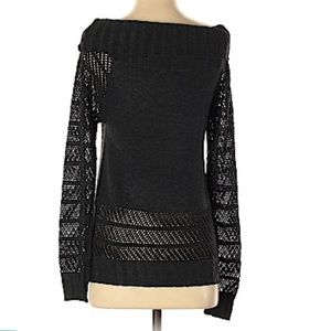 NWT Heartloom Gray Off Shoulder Wide Cuff Sweater